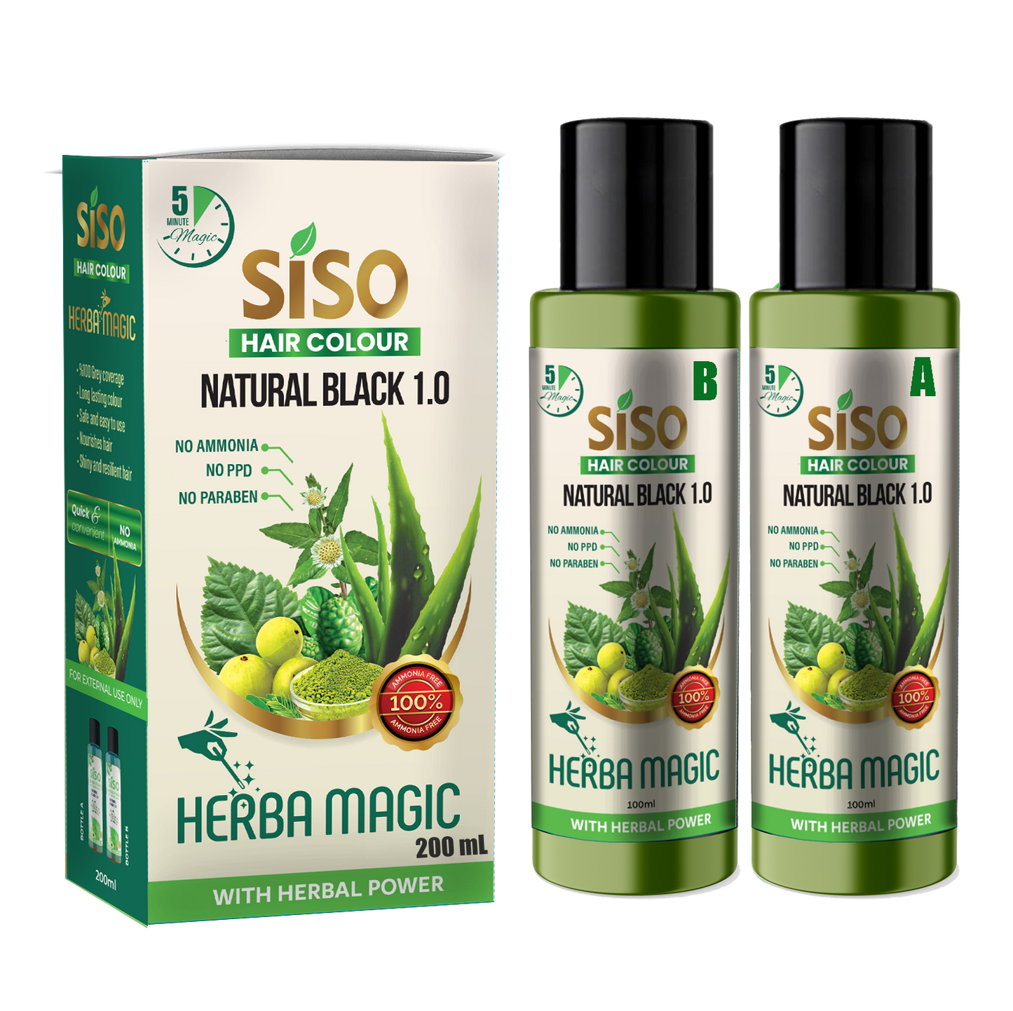 HerbaMagic Hair Color - Hair Bonding Technology with the richness of Herbs Safe hair color