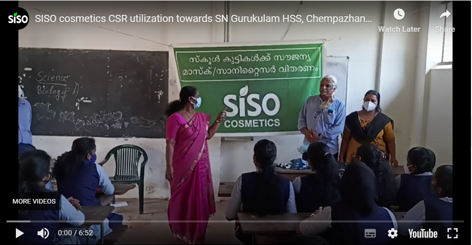 SISO cosmetics CSR utilization towards SN Gurukulam HSS, Chempazhanthy, Trivandrum